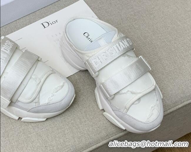 Low Cost Dior D-Wander Sneaker Mules in White Technical Fabric 042261