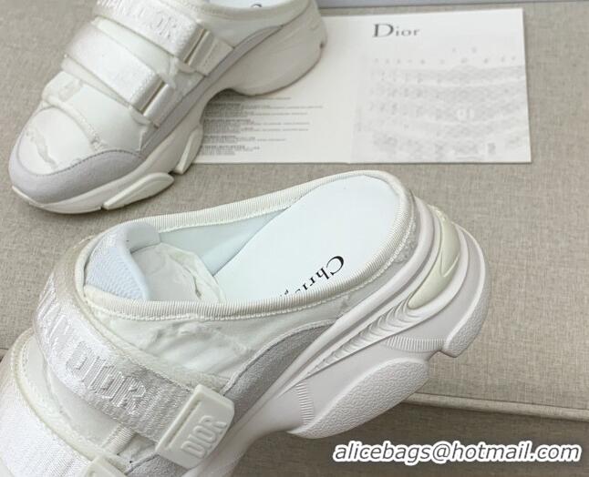 Low Cost Dior D-Wander Sneaker Mules in White Technical Fabric 042261