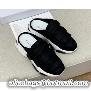 Low Price Dior D-Wander Sneaker Mules in Black Technical Fabric 042262