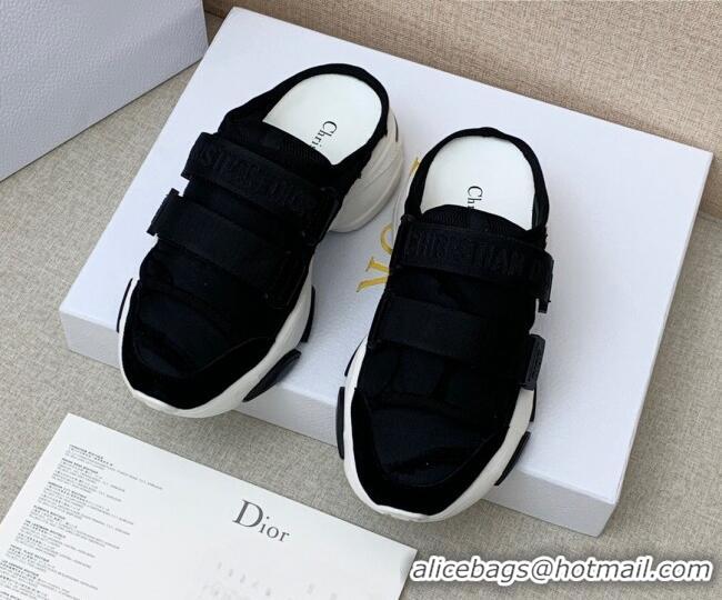 Low Price Dior D-Wander Sneaker Mules in Black Technical Fabric 042262