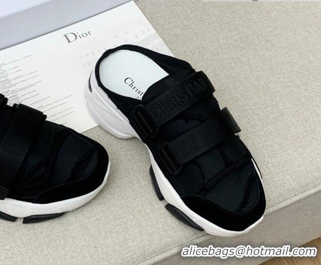 Low Price Dior D-Wander Sneaker Mules in Black Technical Fabric 042262