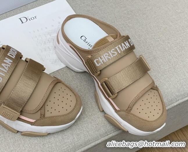 Good Quality Dior D-Wander Sneaker Mules in Khaki Technical Fabric 042263