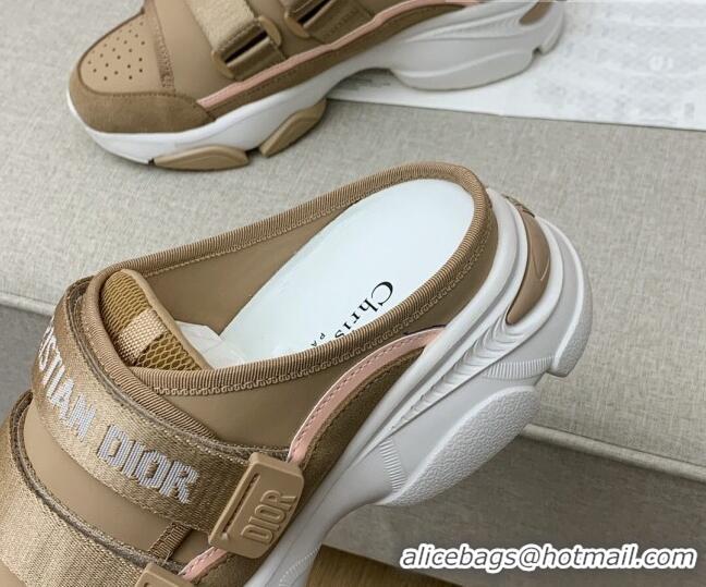 Good Quality Dior D-Wander Sneaker Mules in Khaki Technical Fabric 042263