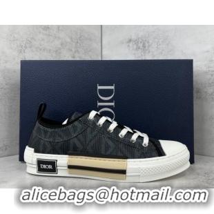 Duplicate Dior B23 Low-top Sneakers in Black CD Diamond Canvas 042707