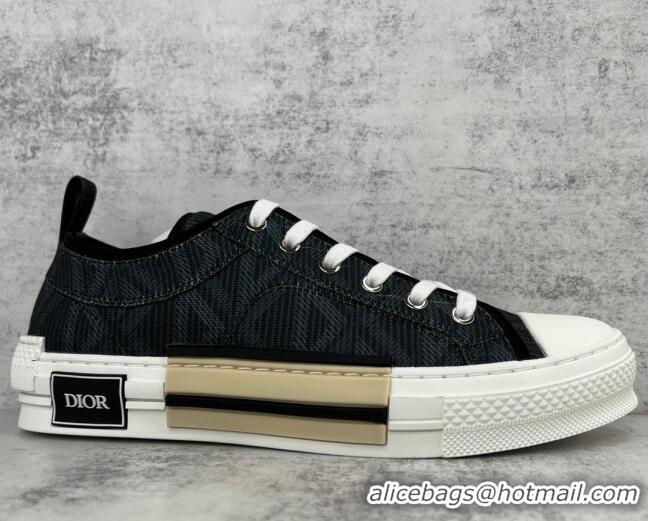 Duplicate Dior B23 Low-top Sneakers in Black CD Diamond Canvas 042707