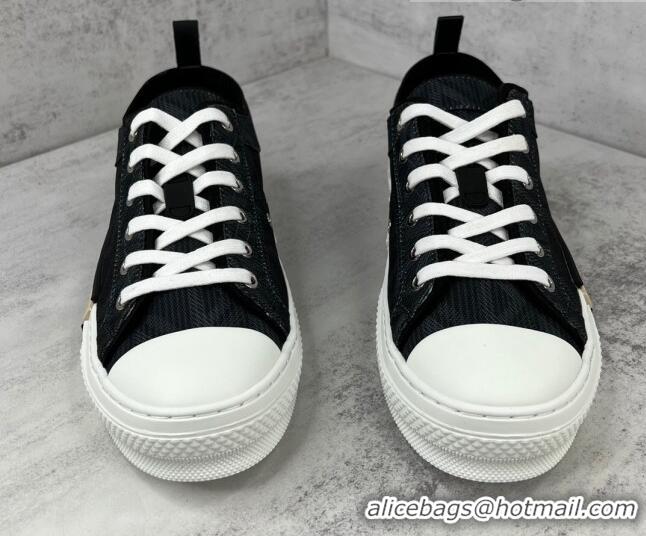 Duplicate Dior B23 Low-top Sneakers in Black CD Diamond Canvas 042707