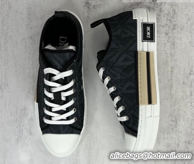 Duplicate Dior B23 Low-top Sneakers in Black CD Diamond Canvas 042707