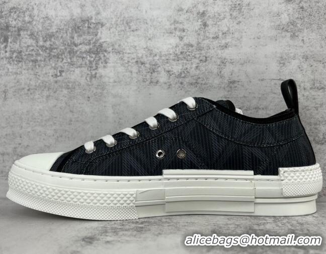 Duplicate Dior B23 Low-top Sneakers in Black CD Diamond Canvas 042707