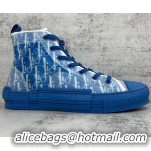 Fashion Dior B23 High-top Sneakers in Blue Oblique Canvas 042713