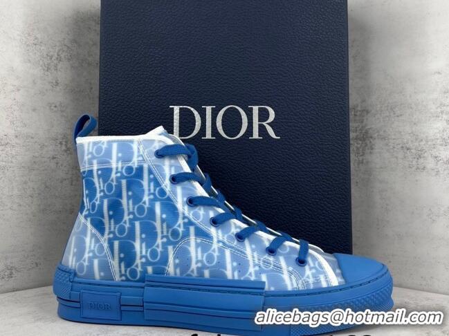 Fashion Dior B23 High-top Sneakers in Blue Oblique Canvas 042713