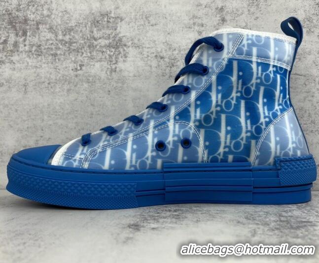 Fashion Dior B23 High-top Sneakers in Blue Oblique Canvas 042713