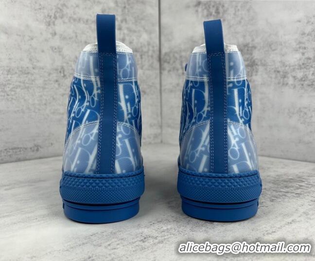 Fashion Dior B23 High-top Sneakers in Blue Oblique Canvas 042713