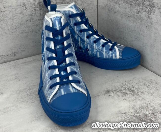 Fashion Dior B23 High-top Sneakers in Blue Oblique Canvas 042713