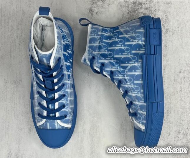 Fashion Dior B23 High-top Sneakers in Blue Oblique Canvas 042713