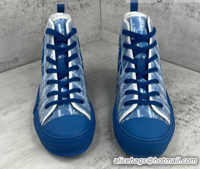 Fashion Dior B23 High-top Sneakers in Blue Oblique Canvas 042713