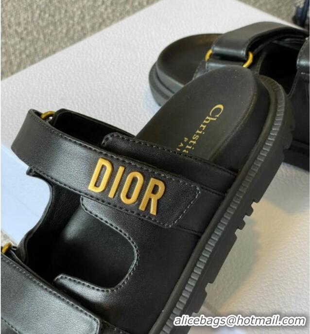 Most Popular Dior DiorAct Flat Slide Sandals Black 042722