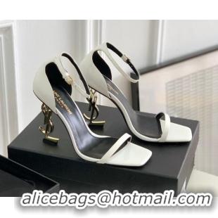 Good Product Saint Laurent YSL Patent Leather Sandals 10cm White 0426118