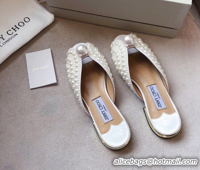 Unique Style Jimmy Choo Pearl Flat Slide Sandals 0328108