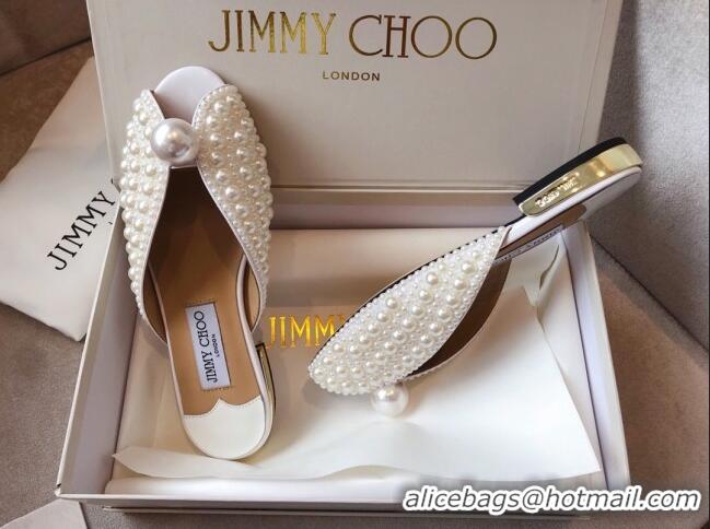 Unique Style Jimmy Choo Pearl Flat Slide Sandals 0328108