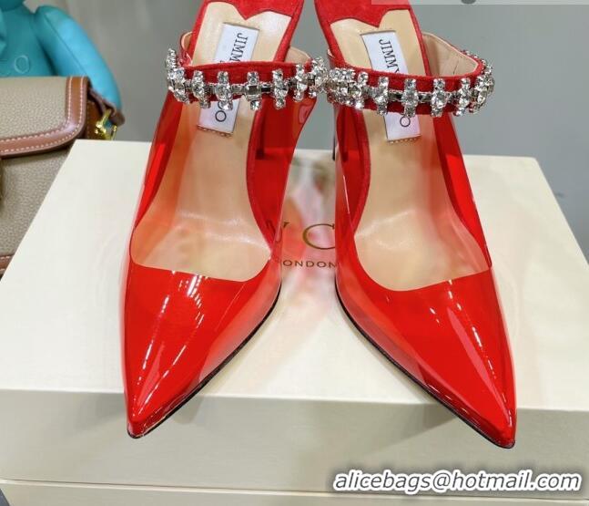 Purchase Jimmy Choo PVC Crystal High Heel Mules 10cm Red 0422135