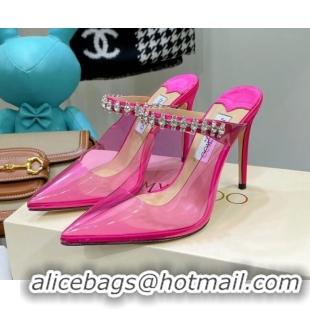 Sumptuous Jimmy Choo PVC Crystal High Heel Mules 10cm Pink 0422137