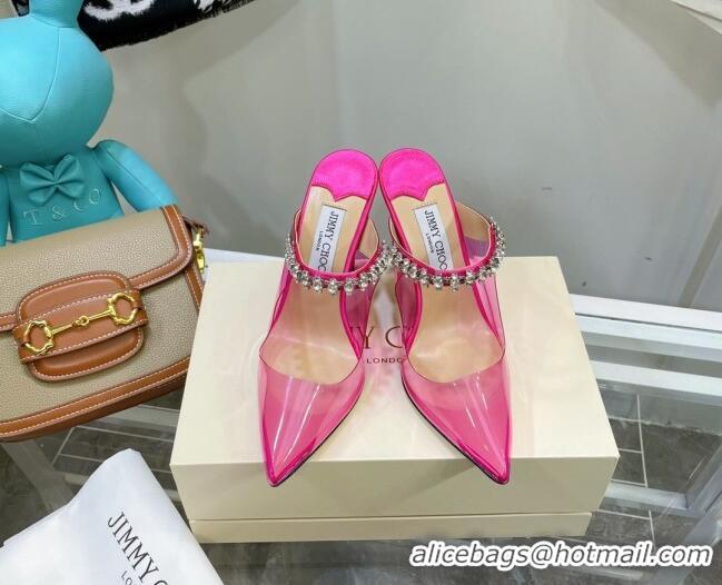 Sumptuous Jimmy Choo PVC Crystal High Heel Mules 10cm Pink 0422137