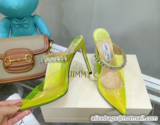 Best Product Jimmy Choo PVC Crystal High Heel Mules 10cm Yellow 0422138