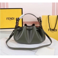 Top Quality FENDI TOUCH leather bag 8BS059 blackish green