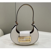 Top Grade Fendi Cookie White leather mini bag 8BS065A