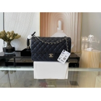 Most Popular Chanel classic handbag Lambskin&silver Metal 01112 black