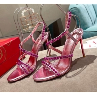 Unique Style Christian Louboutin Neon High Heel Sandals 10cm Pink 032836