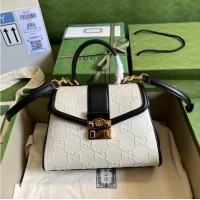 Discount Gucci Small GG top handle bag 675791 White