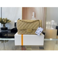 Good Product Chanel classic handbag Grained Calfskin&gold Metal 01112 apricot