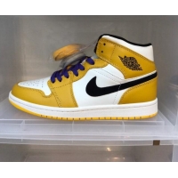 Duplicate Nike Air Jordan AJ1 Mid-top Sneakers Yellow 112362