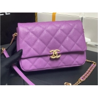 Hot Sell Cheap Chanel Grained Calfskin Shoulder Bag AS3103 purple