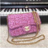 Reasonable Price CHANEL Tweed Braided Calfskin & Gold-Tone Metal AS3114 plum