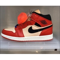 Discount Nike Air Jordan AJ1 Mid-top Sneakers Red/Beige 112364