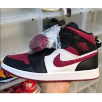 Perfect Nike Air Jordan AJ1 Mid-top Sneakers Black/Red 112368