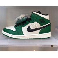 Best Price Nike Air Jordan AJ1 Mid-top Sneakers Green/White 112366