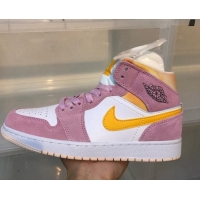 Sumptuous Nike Air Jordan AJ1 Mid-top Sneakers Pink 112378