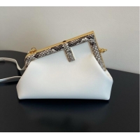 Top Grade Fendi First Small leather bag 8BP129AB White