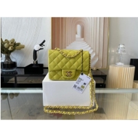 Good Product Chanel MINI Flap Bag Original Sheepskin Leather 1115 Lemon