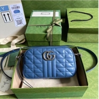 Luxury Classic Gucci matelasse shoulder bag 447632 blue