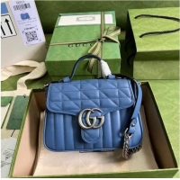 Reasonable Price Gucci GG Marmont small shoulder bag 583571 blue