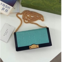 Super Quality Gucci GG wallet with chain 676155 Light blue