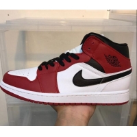 Sophisticated Nike Air Jordan AJ1 Mid-top Sneakers Red/White 112383