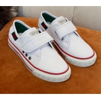 Perfect Gucci Tennis 1977 leather Sneakers with Velcro Strap White 032678