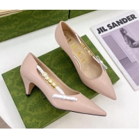 Best Product Gucci Leather Pumps 5.5cm with 'GUCCI' Bow Pink 032855