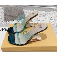 Best Grade Fendi First PVC High Heel Sandals 8.5cm Green 032826