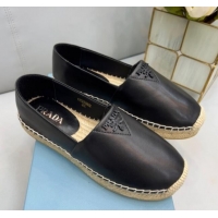 Good Quality Prada Nappa Lambskin Espadrilles Black 030731